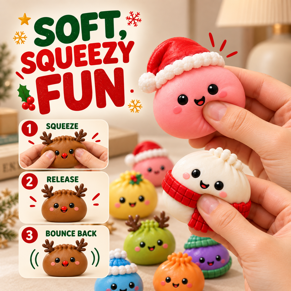 Nucca 2026 Dumpling Squishy Advent Calendar — Indoor Recreation Stress Relief Toy